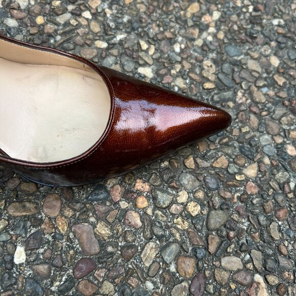 Cole Haan Fiona Low Air Dark Amber Patent Leather High Heel Pumps Size 10AA - Picture 8 of 11